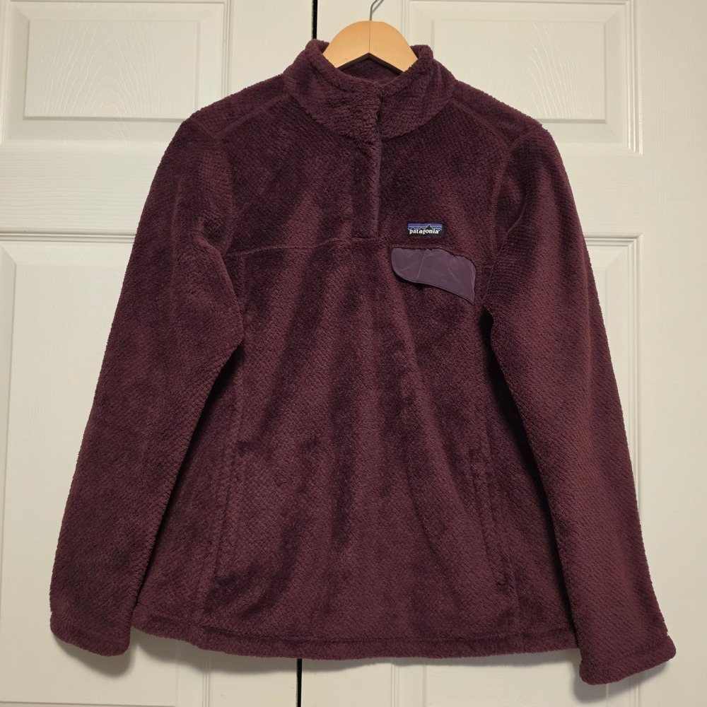 Patagonia Re-Tool Snap-T Fleece Pullover Burgundy Plum Purple Size Large